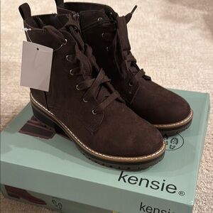 Kensie Dark Brown Ankle Boots